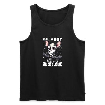 Funny Sugar Glider Animal Just A Boy Who Loves - Men's Premium Organic Tank Top - black - Front - Michal (187cm)