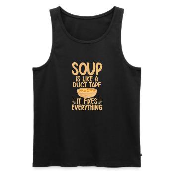 Soup Lovers Gifts - Männer Premium Bio Tank Top - Schwarz - Vorne - Michal (187cm)