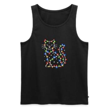 Fête de Noël des chats - Débardeur bio Premium Homme - noir - Devant - Michal (187cm)
