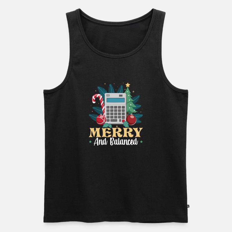 Lustiger Buchhalter Weihnachtsmann Controller - Männer Premium Bio Tank Top - Schwarz