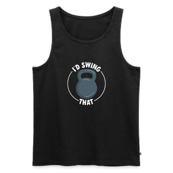 Kettlebell Workout Entraînement de fitness - Débardeur bio Premium Homme - noir - Devant - Michal (187cm)