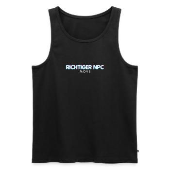 Mouvement de PNJ approprié – Humour et style du joueur - Débardeur bio Premium Homme - noir - Devant - AI Model Male 178 light (178cm)