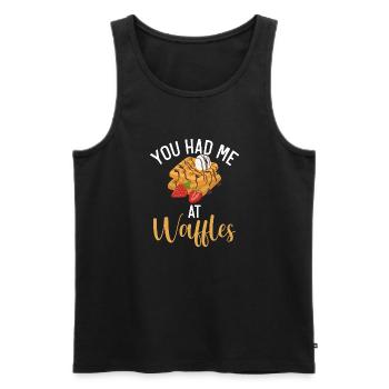 Waffle Lover Gifts - Men's Premium Organic Tank Top - black - Front - AI Model Male 178 light (178cm)