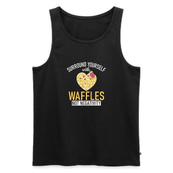 Waffle Lover Gifts - Men's Premium Organic Tank Top - black - Front - Michal (187cm)