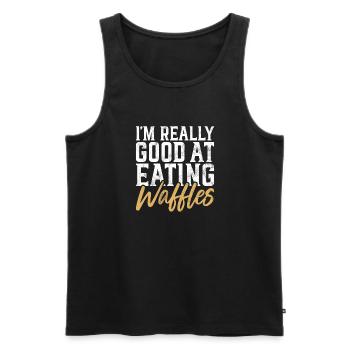 Waffle Lover Gifts - Men's Premium Organic Tank Top - black - Front - AI Model Male 178 light (178cm)