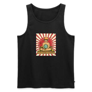 Sauna Sento Japan Badehaus Spa Tokio Dampf - Männer Premium Bio Tank Top - Schwarz - Vorne - Michal (187cm)