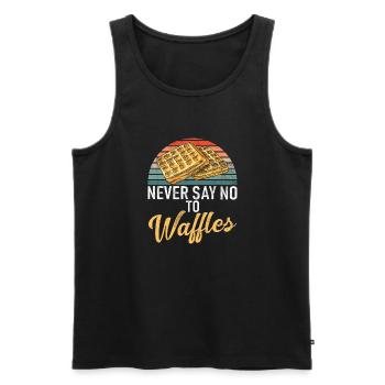 Waffle Lover Gifts - Männer Premium Bio Tank Top - Schwarz - Vorne - Michal (187cm)