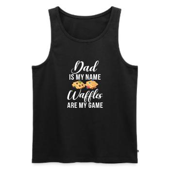 Waffle Lover Gifts - Männer Premium Bio Tank Top - Schwarz - Vorne - Michal (187cm)