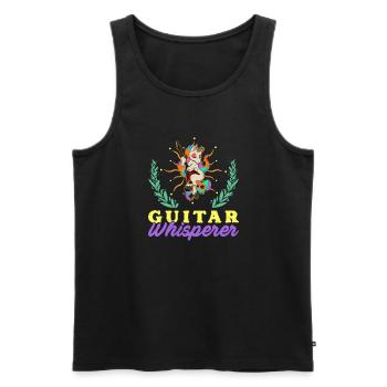 Einhorn Musiker Rock Regenbogen Niedlich - Männer Premium Bio Tank Top - Schwarz - Vorne - Michal (187cm)