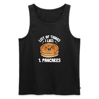 Pancake Frühstück Pfannkuchen - Männer Premium Bio Tank Top - Schwarz - Vorne - Michal (187cm)