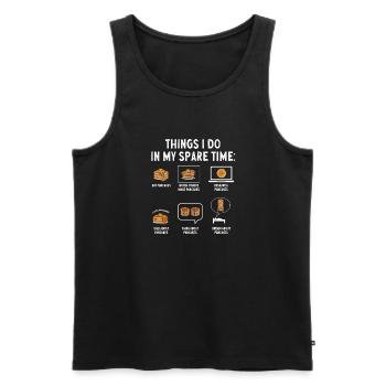 Crêpes Petit-déjeuner Crêpes - Débardeur bio Premium Homme - noir - Devant - Michal (187cm)