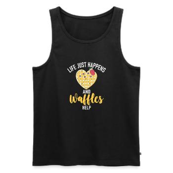 Waffle Lover Gifts - Men's Premium Organic Tank Top - black - Front - Michal (187cm)