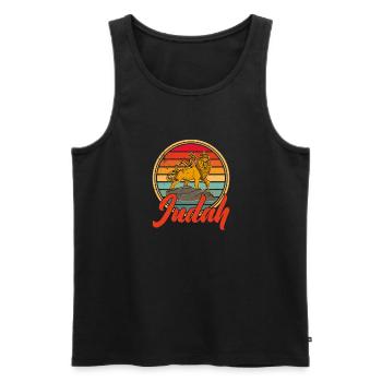 Rasta Löwe Juda Judah Afrika Afrikanisch Reggae - Männer Premium Bio Tank Top - Schwarz - Vorne - AI Model Male 178 light (178cm)