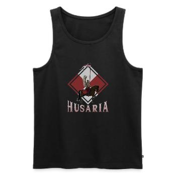 Polen Flagge National Husaria Husaren Kavallerie - Männer Premium Bio Tank Top - Schwarz - Vorne - AI Model Male 178 light (178cm)