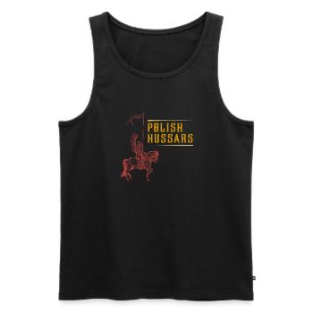 Husaren Polen Husaria Kavallerie Polska Flagge Erb - Männer Premium Bio Tank Top - Schwarz - Vorne - AI Model Male 178 light (178cm)