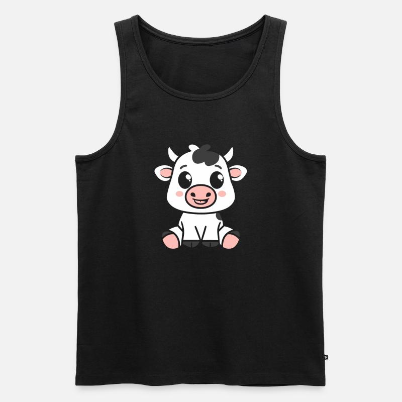 Kuh - Männer Premium Bio Tank Top - Schwarz