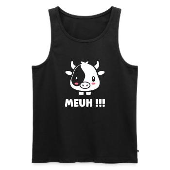 vache - Débardeur bio Premium Homme - noir - Devant - Michal (187cm)