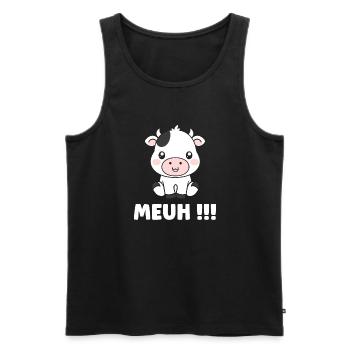 vache - Débardeur bio Premium Homme - noir - Devant - Michal (187cm)