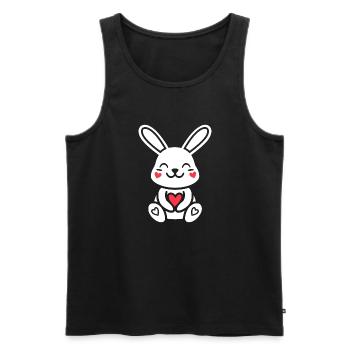 Petit bébé lapin - Débardeur bio Premium Homme - noir - Devant - AI Model Male 178 light (178cm)