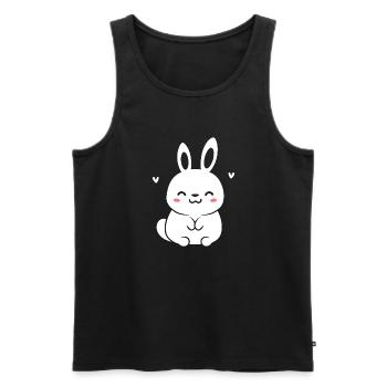 Petit bébé lapin - Débardeur bio Premium Homme - noir - Devant - AI Model Male 178 light (178cm)