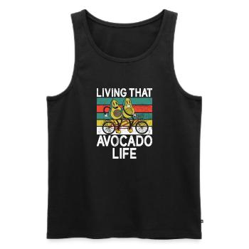 Avocado Gifts - Men's Premium Organic Tank Top - black - Front - Michal (187cm)