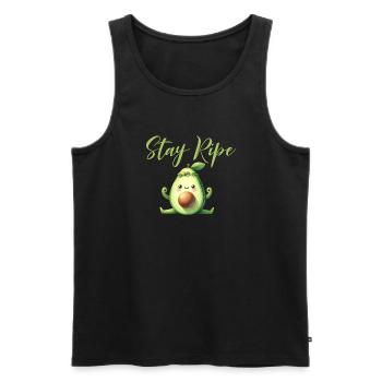 Avocado Gifts - Men's Premium Organic Tank Top - black - Front - Michal (187cm)