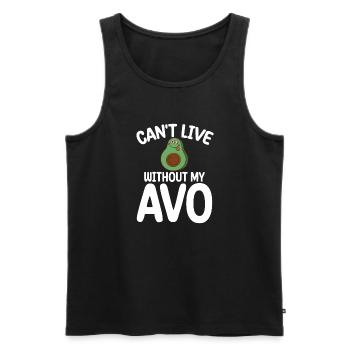 Avocado Gifts - Men's Premium Organic Tank Top - black - Front - Michal (187cm)