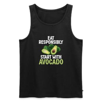 Avocado Gifts - Männer Premium Bio Tank Top - Schwarz - Vorne - Michal (187cm)