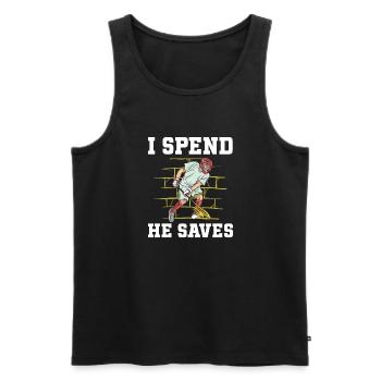 Lacrosse Goalie Funny Lacrosse - Men's Premium Organic Tank Top - black - Front - Michal (187cm)