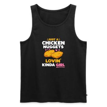 Chicken Nugget Liebhaber Chicken Nuggets - Männer Premium Bio Tank Top - Schwarz - Vorne - AI Model Male 178 light (178cm)