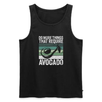 Avocado Gifts - Men's Premium Organic Tank Top - black - Front - Michal (187cm)
