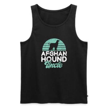 Afghan Hound Gifts - Men's Premium Organic Tank Top - black - Front - Michal (187cm)