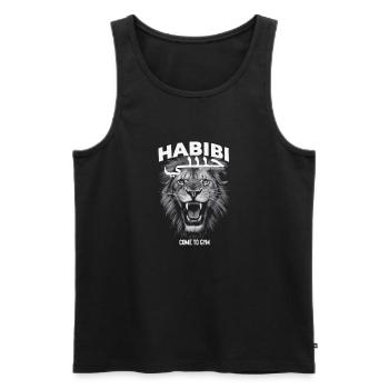 Habibi Lion - Motivation pour la salle de sport - Débardeur bio Premium Homme - noir - Devant - Michal (187cm)