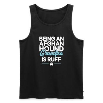 Afghan Hound Gifts - Men's Premium Organic Tank Top - black - Front - Michal (187cm)