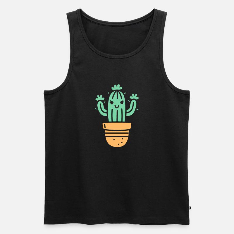 Kaktus - Männer Premium Bio Tank Top - Schwarz
