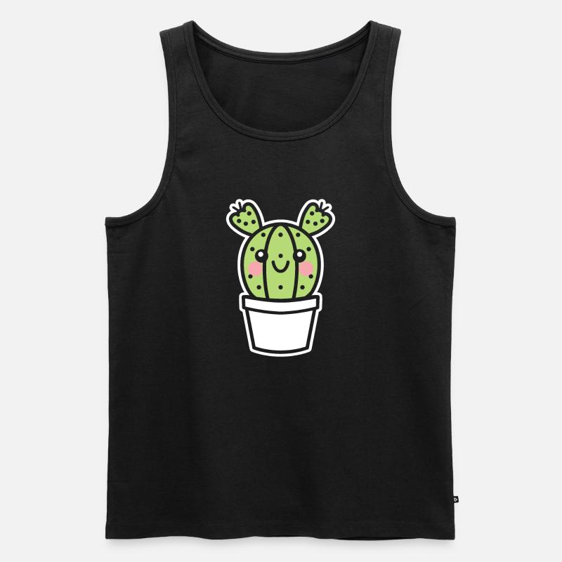 Kaktus - Männer Premium Bio Tank Top - Schwarz