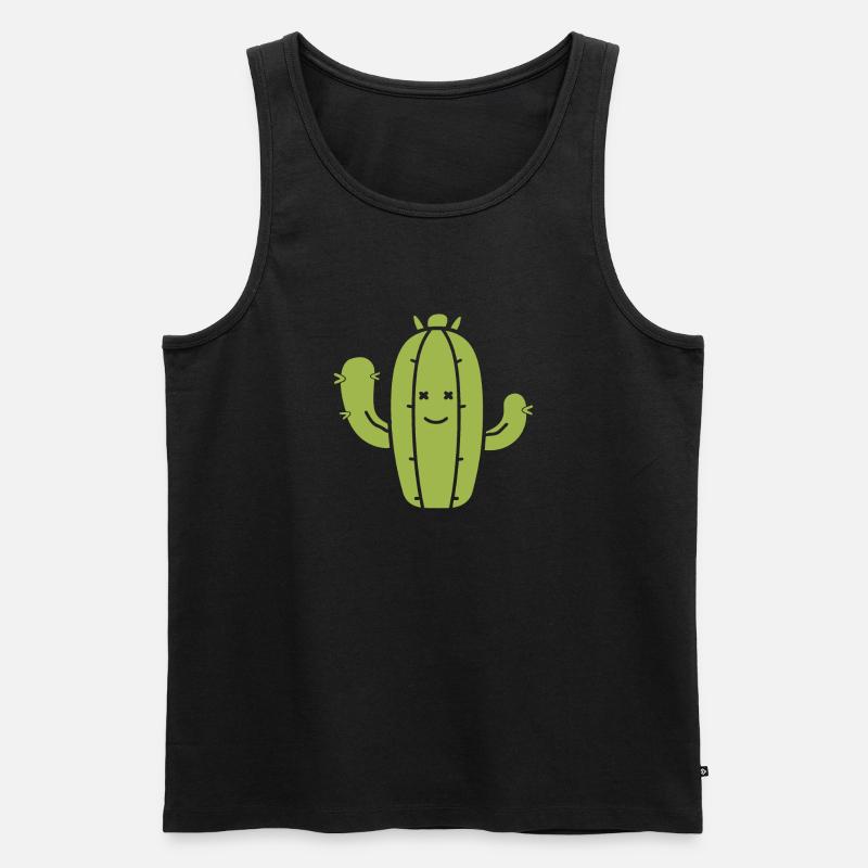 Kaktus - Männer Premium Bio Tank Top - Schwarz