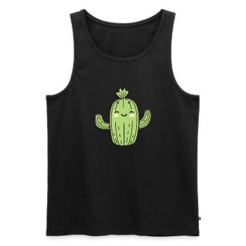 Kaktus - Männer Premium Bio Tank Top - Schwarz - Vorne - Michal (187cm)