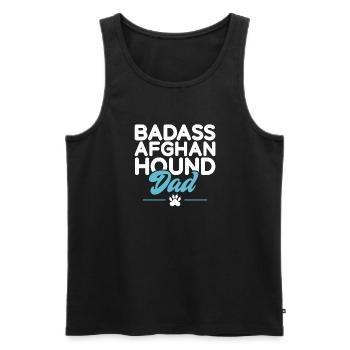 Afghan Hound Gifts - Men's Premium Organic Tank Top - black - Front - Michal (187cm)