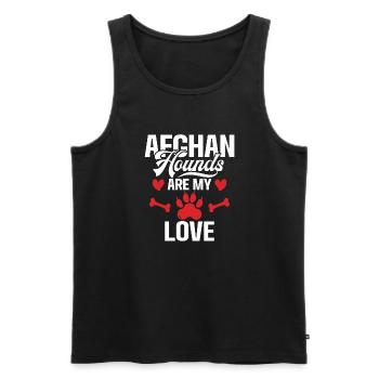 Afghan Hound Gifts - Men's Premium Organic Tank Top - black - Front - Michal (187cm)