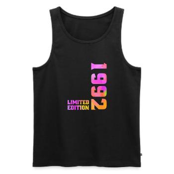 Limited Edition 1992 Anniversary Gift 1992 - Men's Premium Organic Tank Top - black - Front - AI Model Male 178 light (178cm)