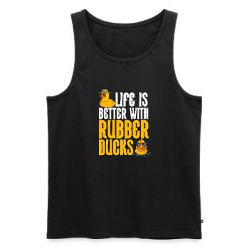 Quietscheentchen Quietscheente Gummiente - Männer Premium Bio Tank Top - Schwarz - Vorne - AI Model Male 178 light (178cm)