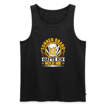 Bier Spruch, Sonnen Brand, Bierliebhaber - Männer Premium Bio Tank Top - Schwarz - Vorne - AI Model Male 178 light (178cm)