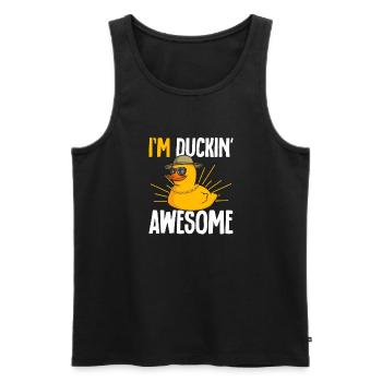 Quietscheentchen Quietscheente Gummiente - Männer Premium Bio Tank Top - Schwarz - Vorne - AI Model Male 178 light (178cm)