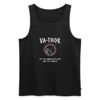 VA-THOR Für den coolsten Papa Episch und Humorvoll - Männer Premium Bio Tank Top - Schwarz - Vorne - AI Model Male 178 light (178cm)