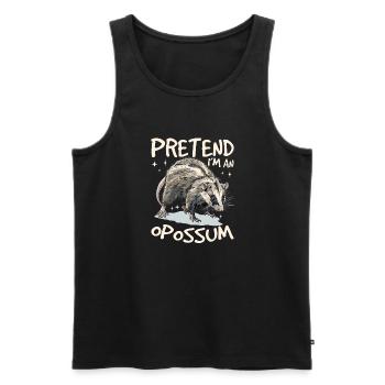 Drôle d’opossum animal faire semblant que je suis un opossum - Débardeur bio Premium Homme - noir - Devant - Michal (187cm)