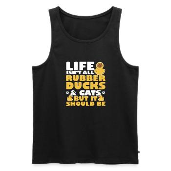 Quietscheentchen Quietscheente Gummiente - Männer Premium Bio Tank Top - Schwarz - Vorne - AI Model Male 178 light (178cm)