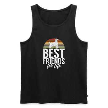 Afghan Hound Gifts - Men's Premium Organic Tank Top - black - Front - Michal (187cm)