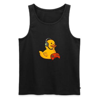 Canard en caoutchouc Canard en caoutchouc - Débardeur bio Premium Homme - noir - Devant - AI Model Male 178 light (178cm)
