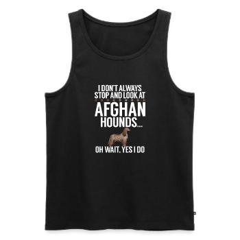 Cadeaux pour les chiens afghans - Débardeur bio Premium Homme - noir - Devant - Michal (187cm)